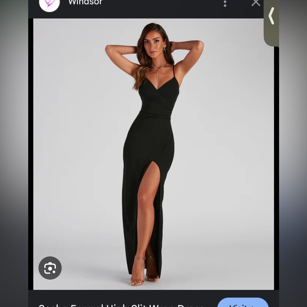 Black long dress with leg slit